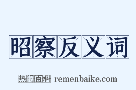 昭察反义词是什么意思的图片